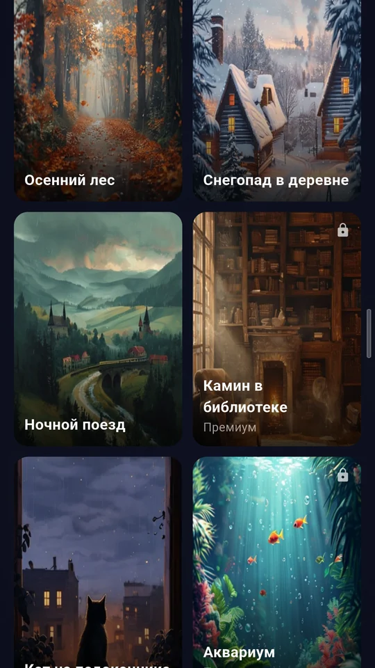 Сцены аквариума и библиотеки с отметкой «Премиум»